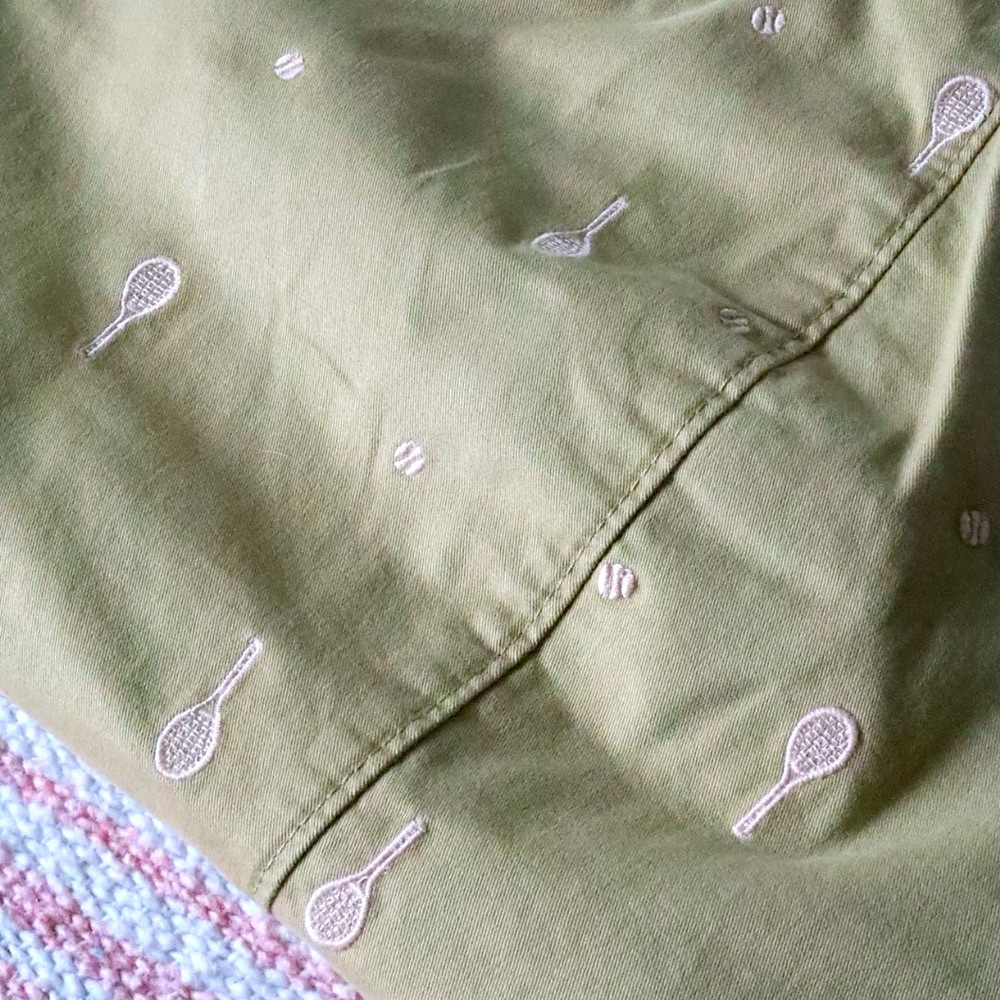 Lands' End Tan Pants with Tennis Racket Pattern